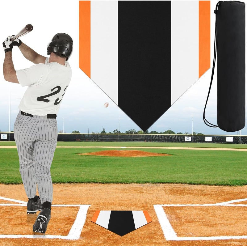 TRINKA Baseball & Softball Home Plate, 17 Inch Colored Portable Baseball Zone Training Home Plate with Carry Bag, Lightweight Non-Slip Rubber Mat Softball Bases Tool for Pitching and Hitting Practice - Image 1